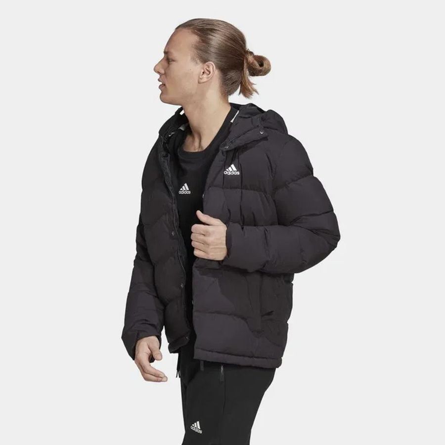 Чоловічий пуховики Adidas Helionic Hooded Down M Black HG8751 1684438 фото
