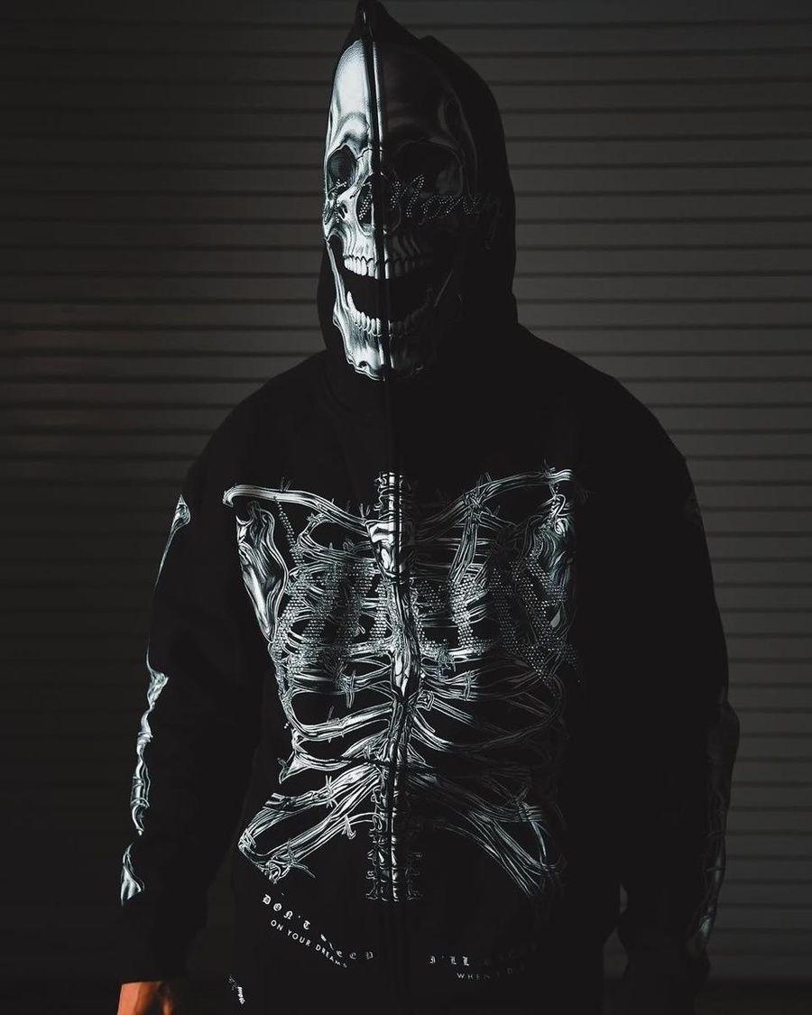 Худі Худи Hastamuerte T2 Skull Zip Hoodie L Black (101-8888) 6857250 фото