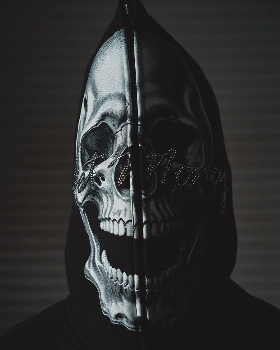 Худі Худи Hastamuerte T2 Skull Zip Hoodie L Black (101-8888) 6857250 фото
